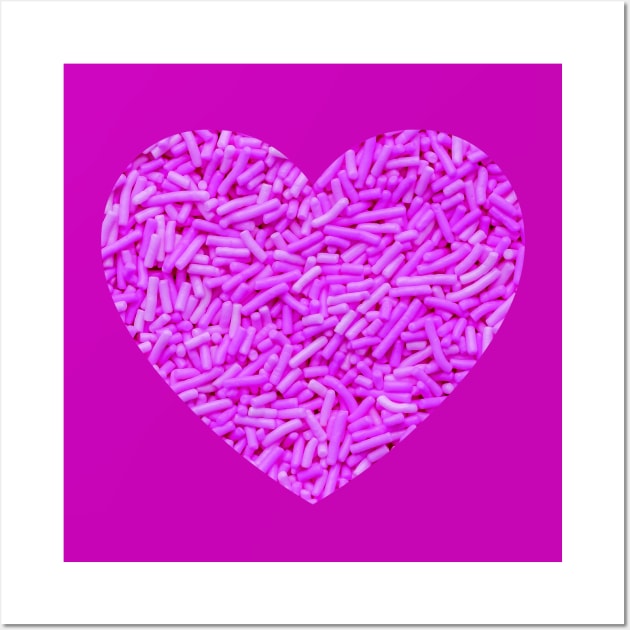 Hot Pink Candy Sprinkles Heart Wall Art by love-fi